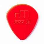 Dunlop 47P2N Nylon Jazz II Guitar Picks, Red Nylon, 6 Pack