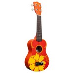 Tropical Series Soprano Ukulele, Orange Flower Pattern