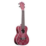 Amahi C-22 Classic Quilted Ash Concert Ukulele, Red Quilted Ash