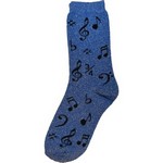 Aim AIM10016E Women's Metallic Socks with Black Notes, Light Blue