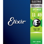 Elixir EL19102 11-49 Optiweb Coated Electric Guitar Strings, Medium Strings