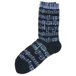 Aim AIM10047B Black-White Ladies Music Score and Keyboard socks