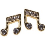 Aim ER412 Crystal Music Note Post Earrings, Gold