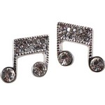 Aim ER418 Music Note Crystal Earrings, Silver