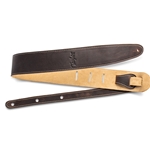 4101-25 Taylor Strap, Black Leather, Suede Back, Silver Logo, 2.5"