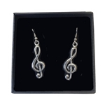 Music Gift PE1 Treble Clef Pewter Earings