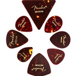 Fender 0980200300 Celluloid Medley, Tortoise Shell, Medium, 8 Pack of Guitar Picks