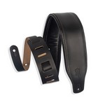 Levy's 3" Black Top Grain Leather Guitar Strap