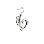 Aim MUER1 Dangle Earrings Gclef Heart Silver