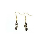 Aim E83A 16th Note Earrings Black and Gold
