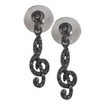 Aim ER422 Earring G Clef Crystal Grey/Pewter