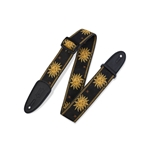 Levy's MPJG-SUN-BLK 2" Sun Design Jacquard Weave Guitar Strap