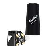 LC01BP Vandoren Optimum Ligature and Plastic Cap for Bb Clarinet; Black; Includes 3 Interchangeable Pressure Plates