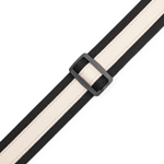 Levy's MC2CG-BLK-CRM 2" Cotton Combo Guitar Strap-Black Cotton with Creme Leather Strip
