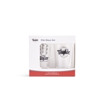 1524 Taylor Pint Glasses, Two Pack, Black Logo