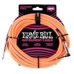Ernie Ball Neon Orange Braided Instrument Cable Straight/Angle