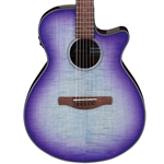 Ibanez AEG70 Flamed Maple Top Grand Concert Acoustic Guitar with Electronics, Purple Iris Burst