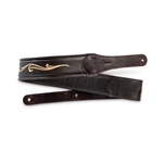 4124-25 Taylor Spring Vine 2.5" Embroidered Leather Guitar Strap - Chocolate Brown