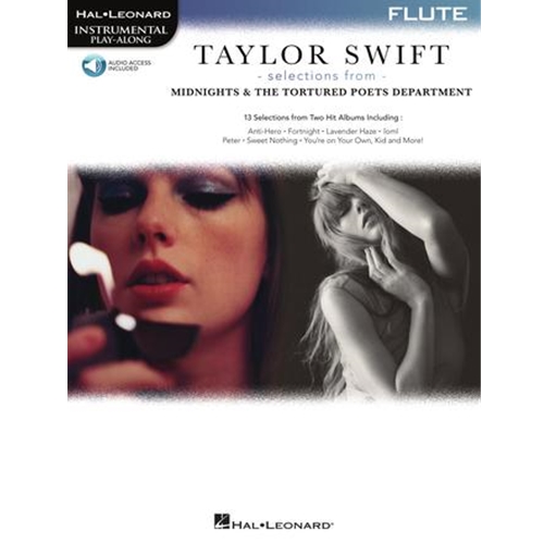 Taylor Swift - Selections from Midnights & The Tortured Poets Department - Flute Play-Along Book with Online Audio