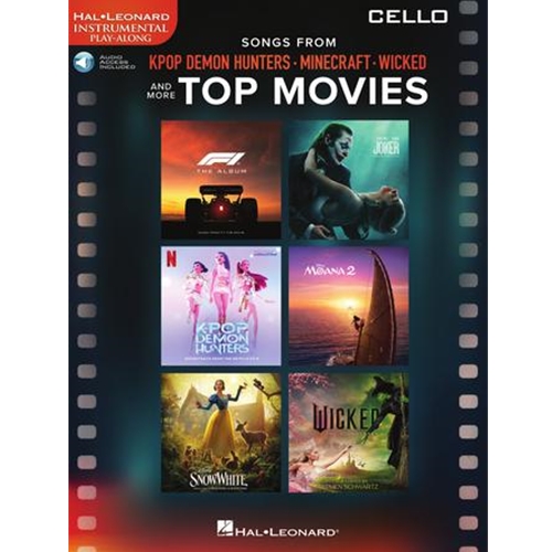 Songs from Kpop Demon Hunters, Minecraft, Wicked and More Top Movies - Cello Play-Along Book with Online Audio