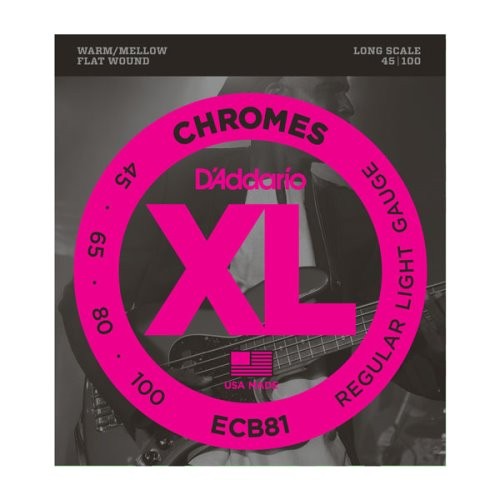 D'Addario ECB81 Chromes Bass Guitar Strings, Light, 45-100, Long Scale