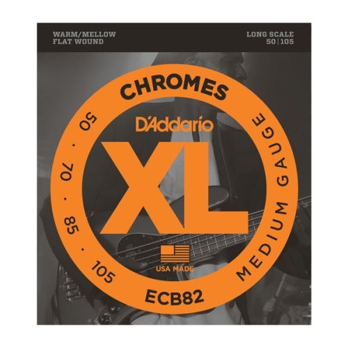 D'Addario ECB82 Chromes Bass Guitar Strings, Medium, 50-105, Long Scale