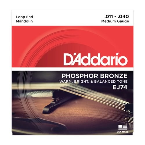 D'Addario J74 Mandolin Strings, Phosphor Bronze, Medium, 11-40