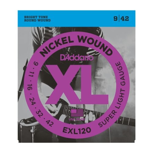 D'Addario EXL120 Nickel Wound Electric Guitar Strings, Super Light, 9-42