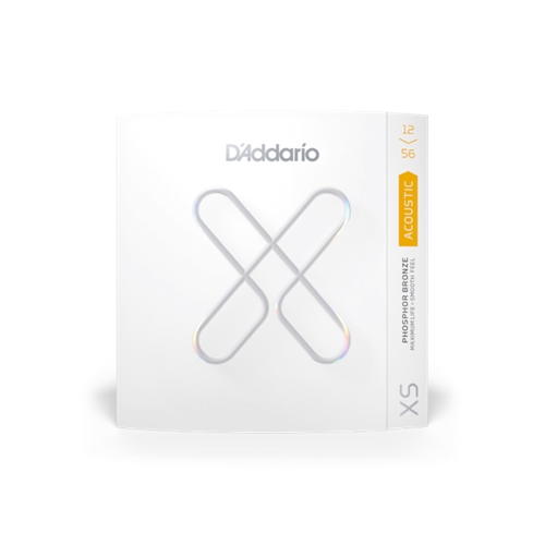 XSAPB1256 D'Addario 12-56 Light Top/Medium Bottom, XS Phosphor Bronze Coated Acoustic Guitar Strings