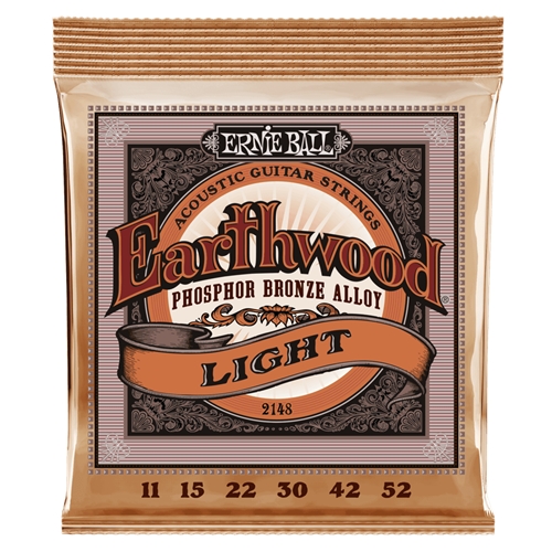 Ernie Ball EB2148 Phosphor Bronze Acoustic Guitar Strings, Light (11-52)