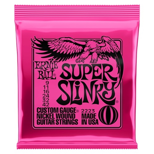 Ernie Ball EB2223 Nickel Wound Electric Guitar Strings, Super Slinky (9 - 42)