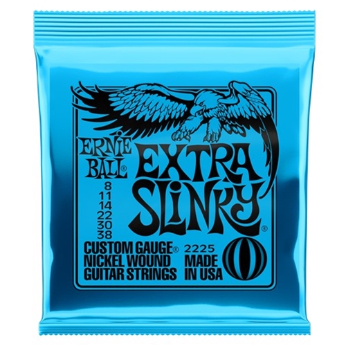 Ernie Ball EB2225 Nickel Wound Electric Guitar Strings, Extra Slinky (8 -38)