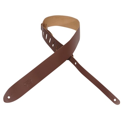 Levy's M12-BRN 2" Chrome-tan Leather Guitar Strap, Brown
