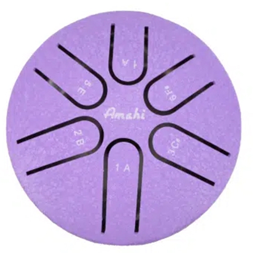 Amahi KLG3PU 3" Purple Steel Tongue Drum, A Major