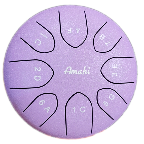 Amahi KLG8PU 8" Purple Steel Tongue Drum, C Major