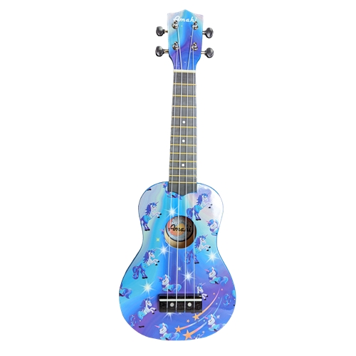 Amahi DDUK23 Tropical Series Unicorn Dream Soprano Ukulele