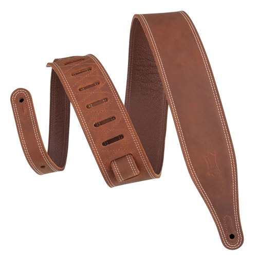 Levy's M17BDS-BRN 2.5" Wide Garment Leather Guitar Strap, Brown
