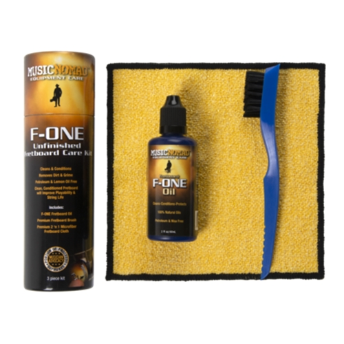 Music Nomad MN125 F-ONE Unfinished Fretboard Care Kit - Oil, Brush, Cloth