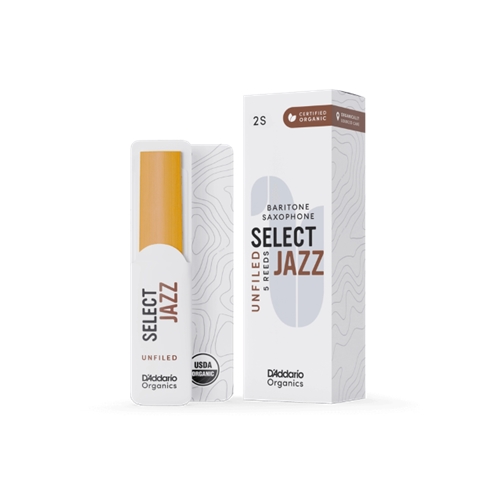 ORRS05BSX D'Addario Organic Select Jazz Unfiled Baritone Saxophone Reeds, 5-Pack