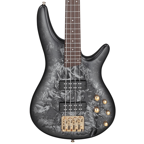 Ibanez SR300EDX 4-String Electric Bass Guitar, Black Ice Frozen Matte