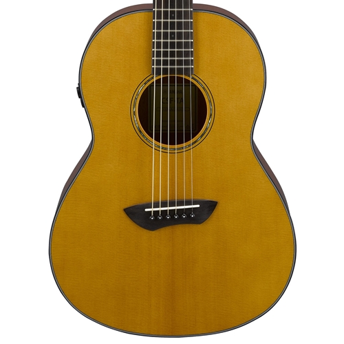 Yamaha CSF-TAVN Transacoustic Parlor Size Guitar, Solid Sitka Spruce Top, Vintage Natural