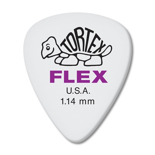 Dunlop 428P114 Tortex Flex Standard Guitar Pick, .1.14mm Purple, 12 Pack