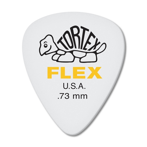 Dunlop 428P073 Tortex Flex Standard Guitar Pick, .73mm Yellow,  12 Pack