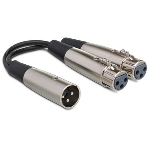 Hosa YXF-101.5 Y Cable, Dual XLR3F to XLR3M, 18 in