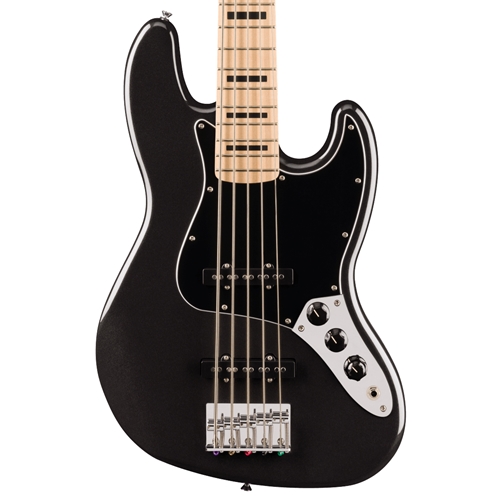 Squier Affinity Series Active Jazz V Electric Bass Guitar, Black Metallic