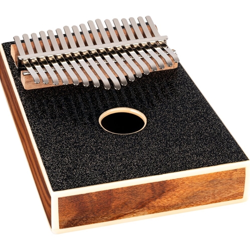 Ortega OKB4-MBK C Major 17-Key Solid Acacia Wood, Sparkle Metallic Black Top Kalimba with Case
