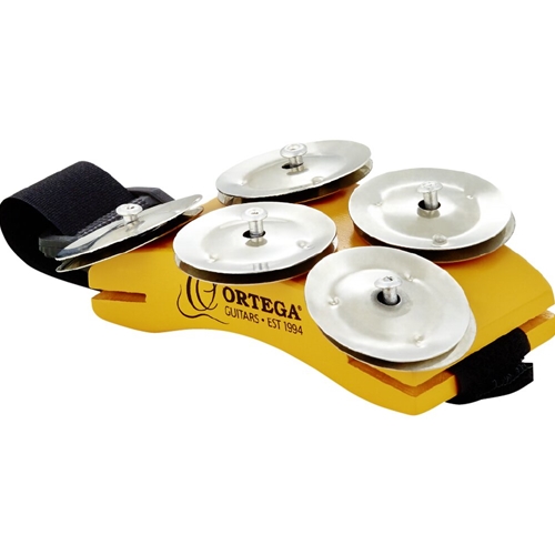 Ortega OSSFT Singer/Songwriter Foot Tambourine w/ 5 Pairs of Jingles w/ a Ching Effect