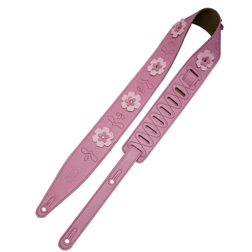 Levy's MG317IB-004 2.5" Primrose Pink Leather Strap with Flower Appliques