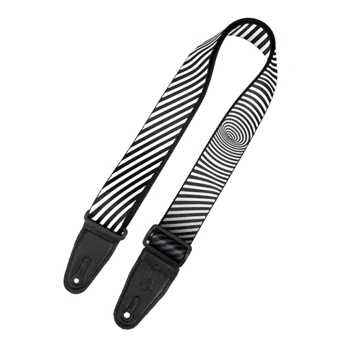 MP2OI-001 Levy's Black and White Optical Illusion Print Strap with Black Leather Ends