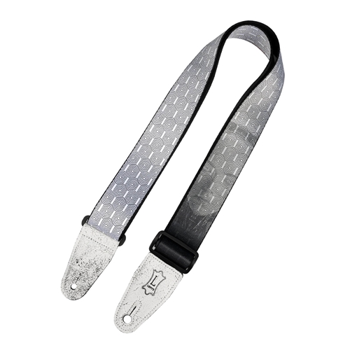 MP2OI-002 Levy's Black and White Optical Illusion Print Strap with White Leather Ends